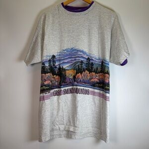 VTG Great Smoky Mountains San Segal Sportswear 1990 Layered Tee Shirt‎ Scene